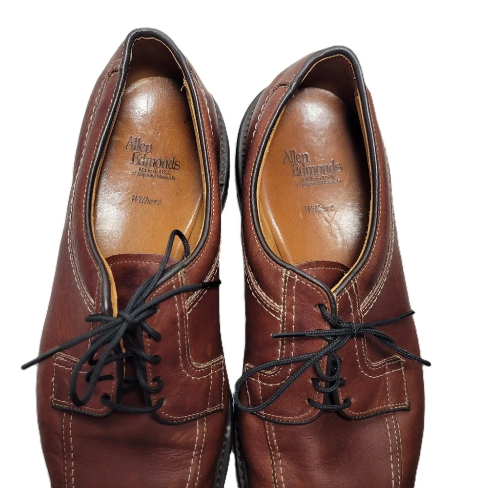 Allen Edmonds Wilbert‎ Brown Leather Cap Toe Oxford Shoes Men's 10.5 D